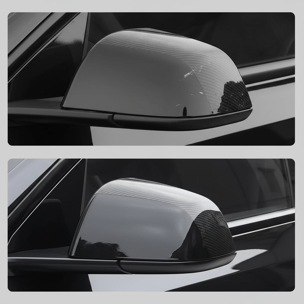 For Tesla Model Y Rearview Mirror Guard Cover, Side Mirror Cover Exterior Accessories Fit for Model Y 2024 2023 2022 2021 (Model Y-Glossy Black)