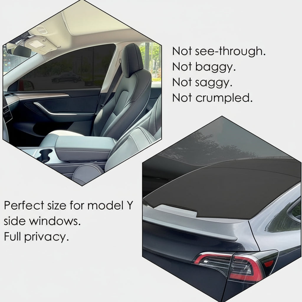 Upgraded Camping Privacy Curtain 8-Piece for Tesla Model Y Camping Shades Privacy Screens Tesla Model Y Sunshades UV Blocker Darker Thicker 5-Layer Material Tesla Accessories Foldable