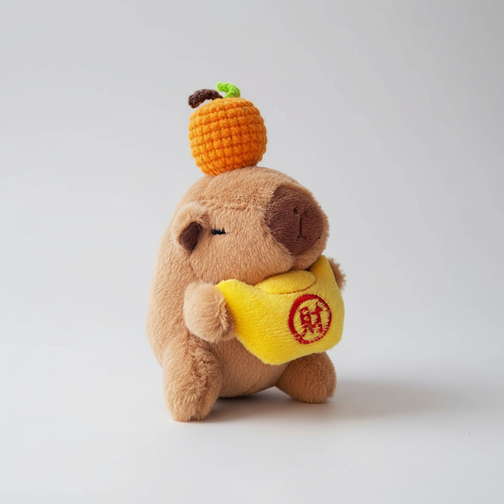 Car Interior Decoration Capybara Plush Doll - Car Charm Ornament for Dashboard, Wiper Shift Handle,Steering Wheel, Doors and More (Yellow CAI)