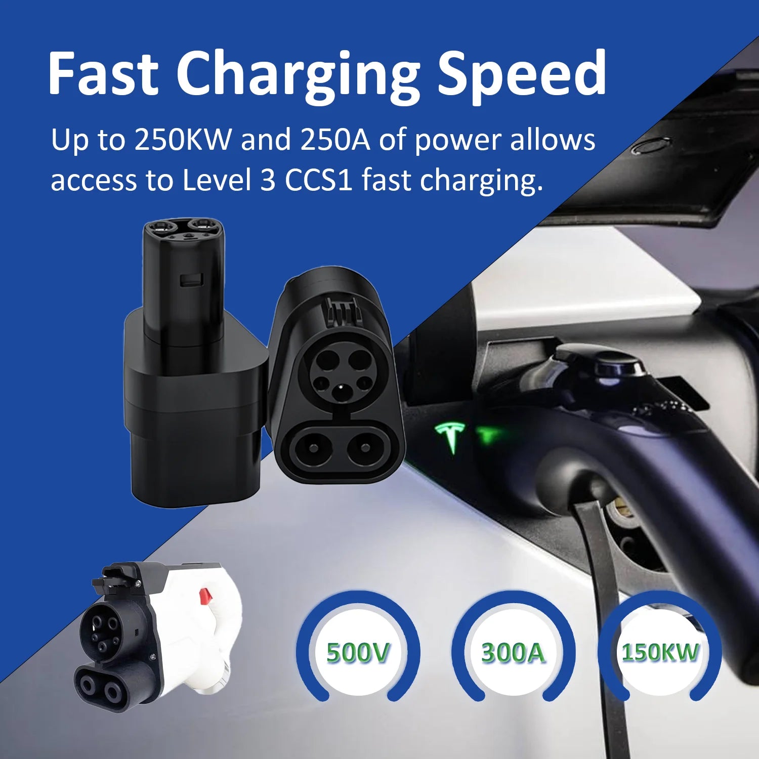 CCS Charger Adapter for Tesla Only - Black