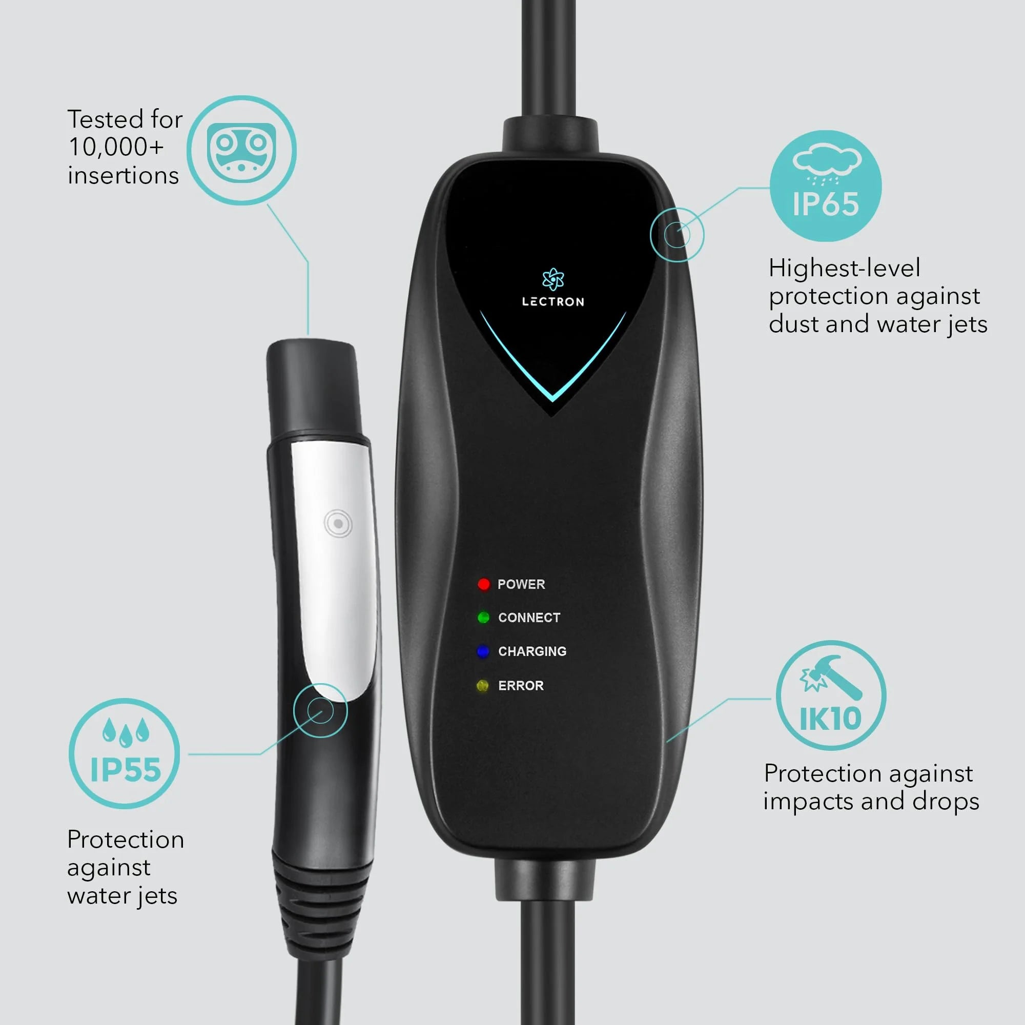 Level 1 Tesla Charger - 110V, 15 Amp, NEMA 5-15 Plug, 16 Ft Extension Cord - Portable Electric Car Charger for Tesla - Compatible with All Tesla Models X/Y/3/S