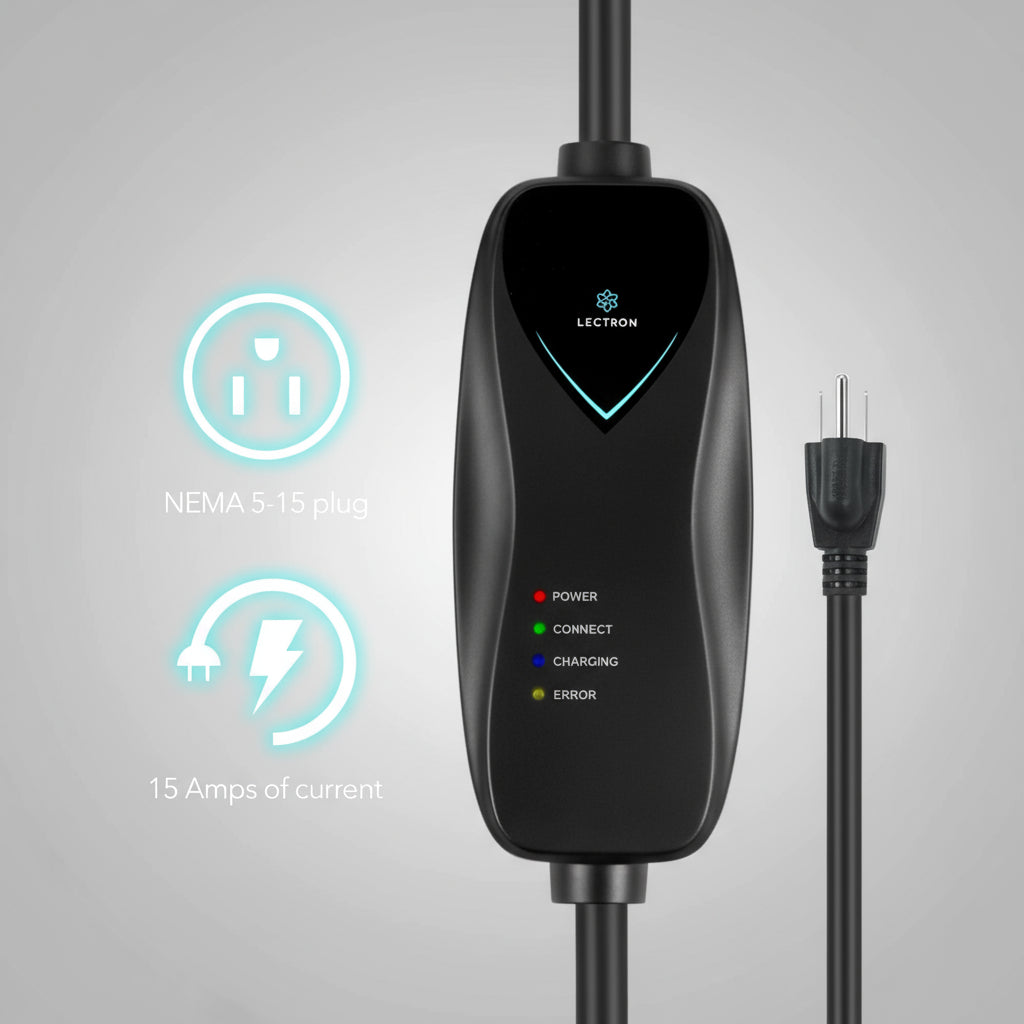 Level 1 Tesla Charger - 110V, 15 Amp, NEMA 5-15 Plug, 16 Ft Extension Cord - Portable Electric Car Charger for Tesla - Compatible with All Tesla Models X/Y/3/S
