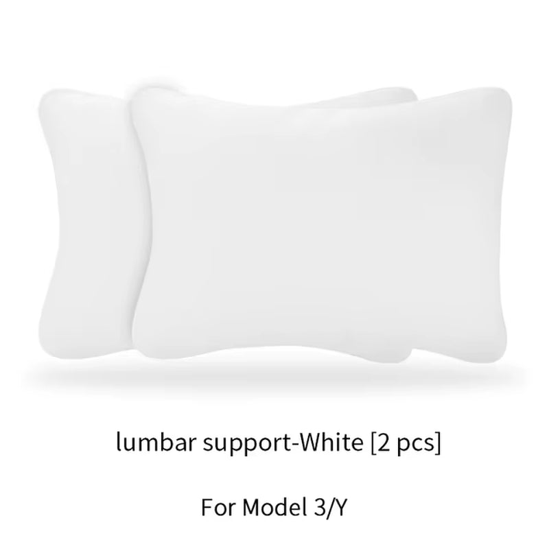 For Tesla Model 3 Y Flocking/Leather Car Seat Neck Pillow Soft Memory Neck Pillow High-Quality Headrest Lumbar Support