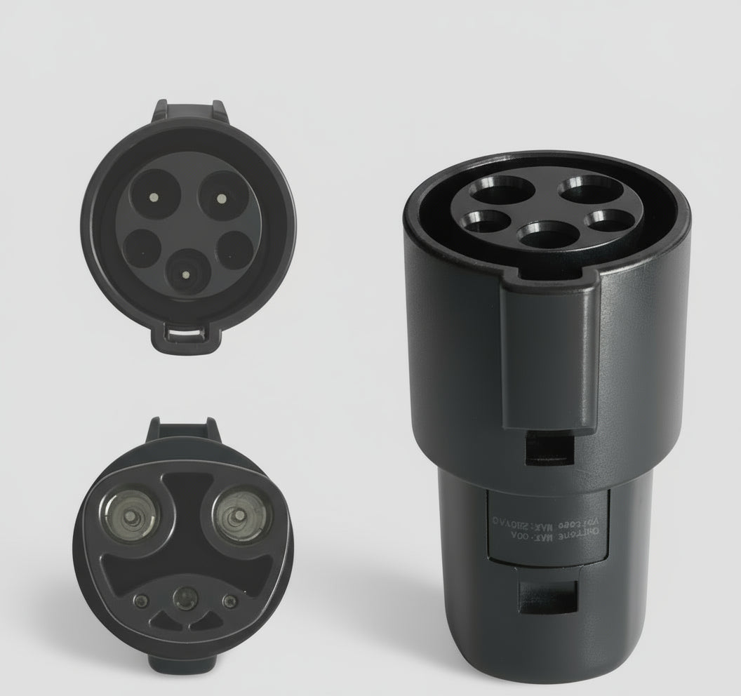 Tesla Model S, 3, X, Y, Cybertruck J1772 to Tesla Charger Adapter 800Amp 240V Type-1,2, Black