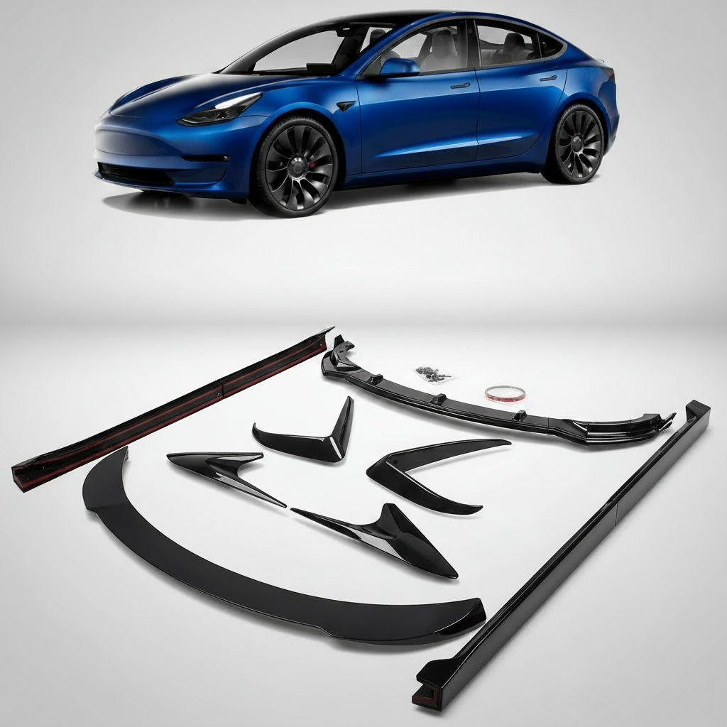Retrofit Body Parts Kit for 2017-2022 Tesla Model 3 Accessories (Glossy Black)