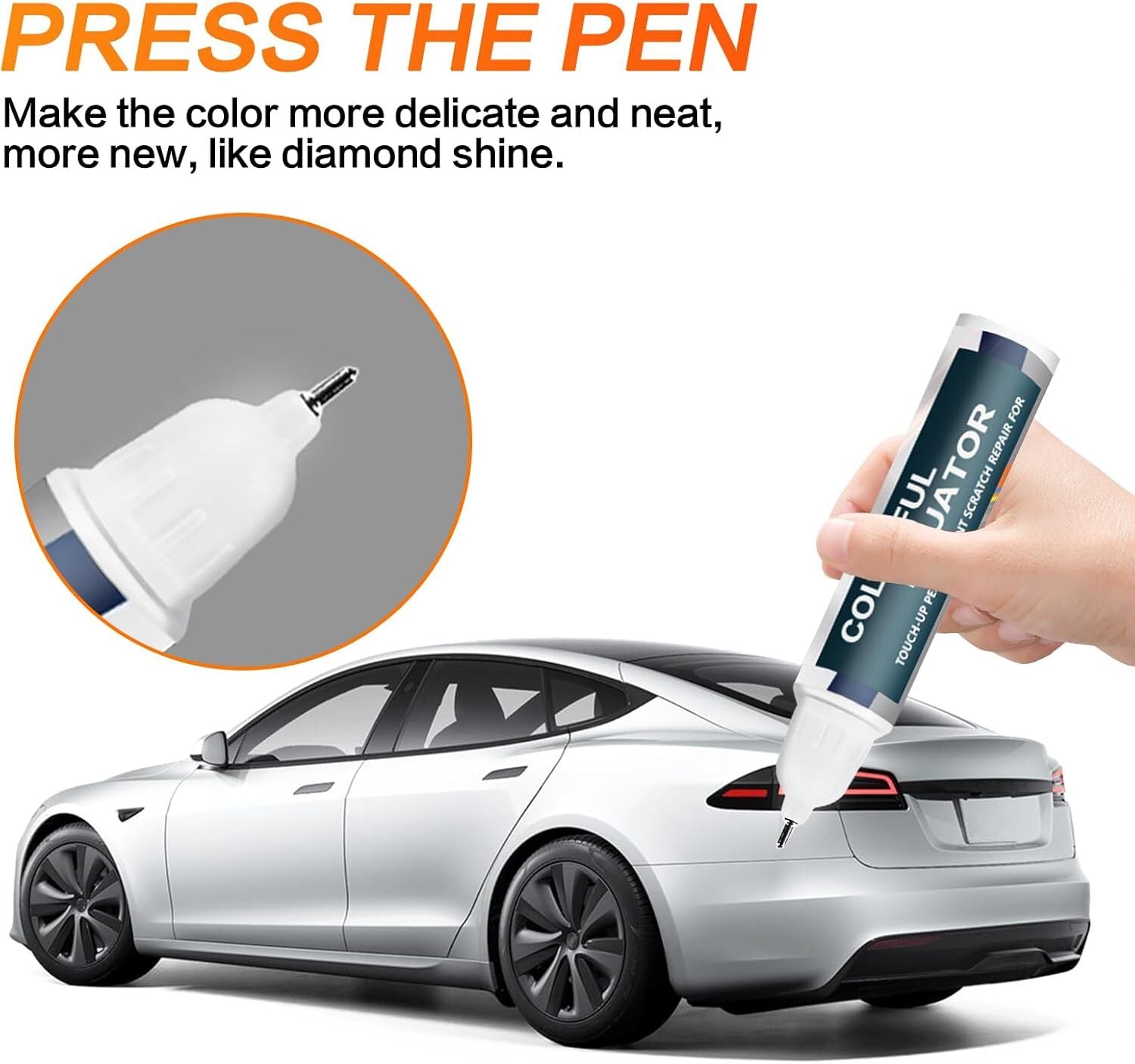 Touch up Paint for Tesla Model Y/3/X/S Car Paint Pen Scratch Repair, Pearl White