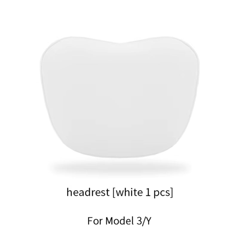 For Tesla Model 3 Y Flocking/Leather Car Seat Neck Pillow Soft Memory Neck Pillow High-Quality Headrest Lumbar Support
