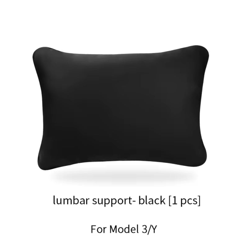For Tesla Model 3 Y Flocking/Leather Car Seat Neck Pillow Soft Memory Neck Pillow High-Quality Headrest Lumbar Support