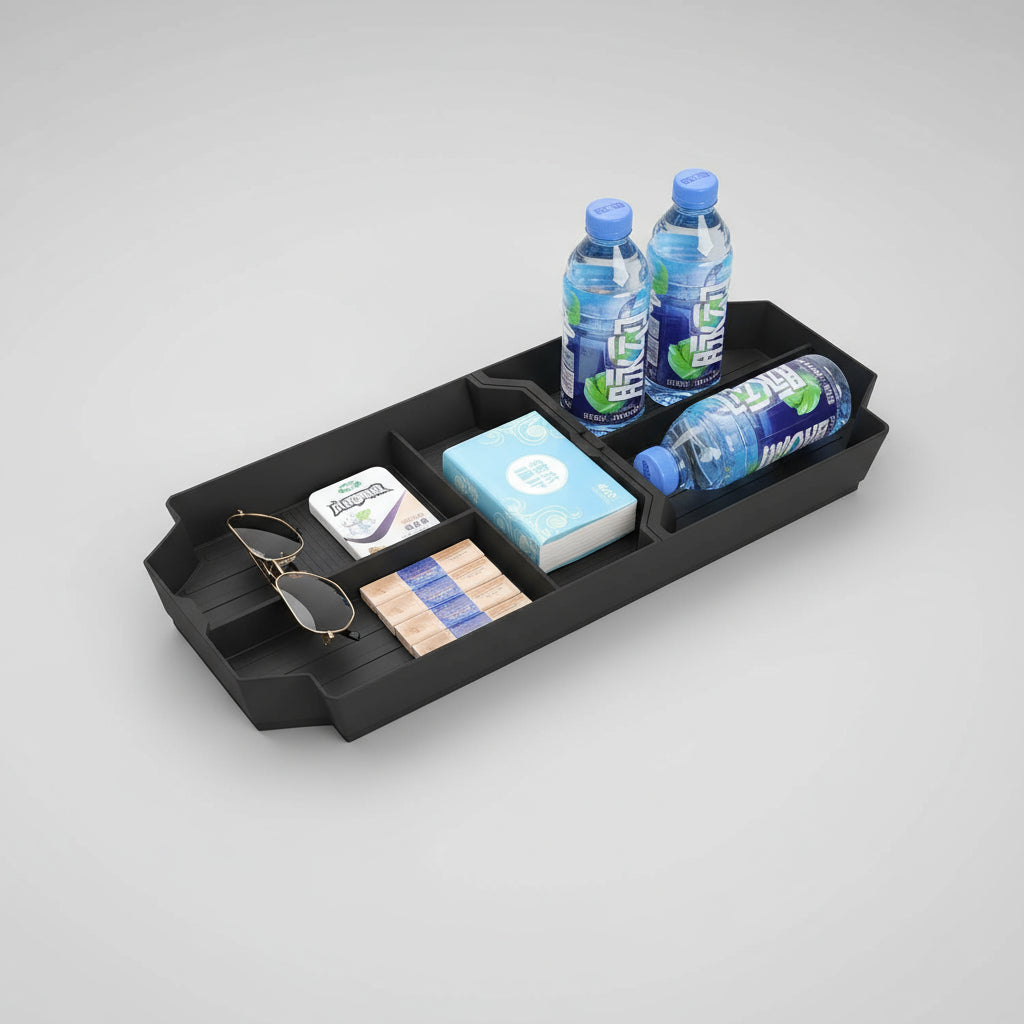 Center Console Lower Organizer for 2024 2025 2026 Tesla Cybertruck ABS Storage Insert Tray Accessories Anti-Slip Interior Black