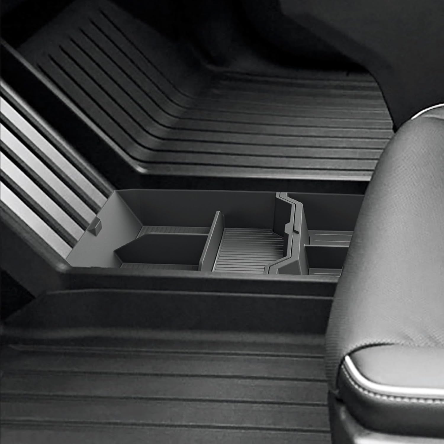 Center Console Lower Organizer for 2024 2025 2026 Tesla Cybertruck ABS Storage Insert Tray Accessories Anti-Slip Interior Black