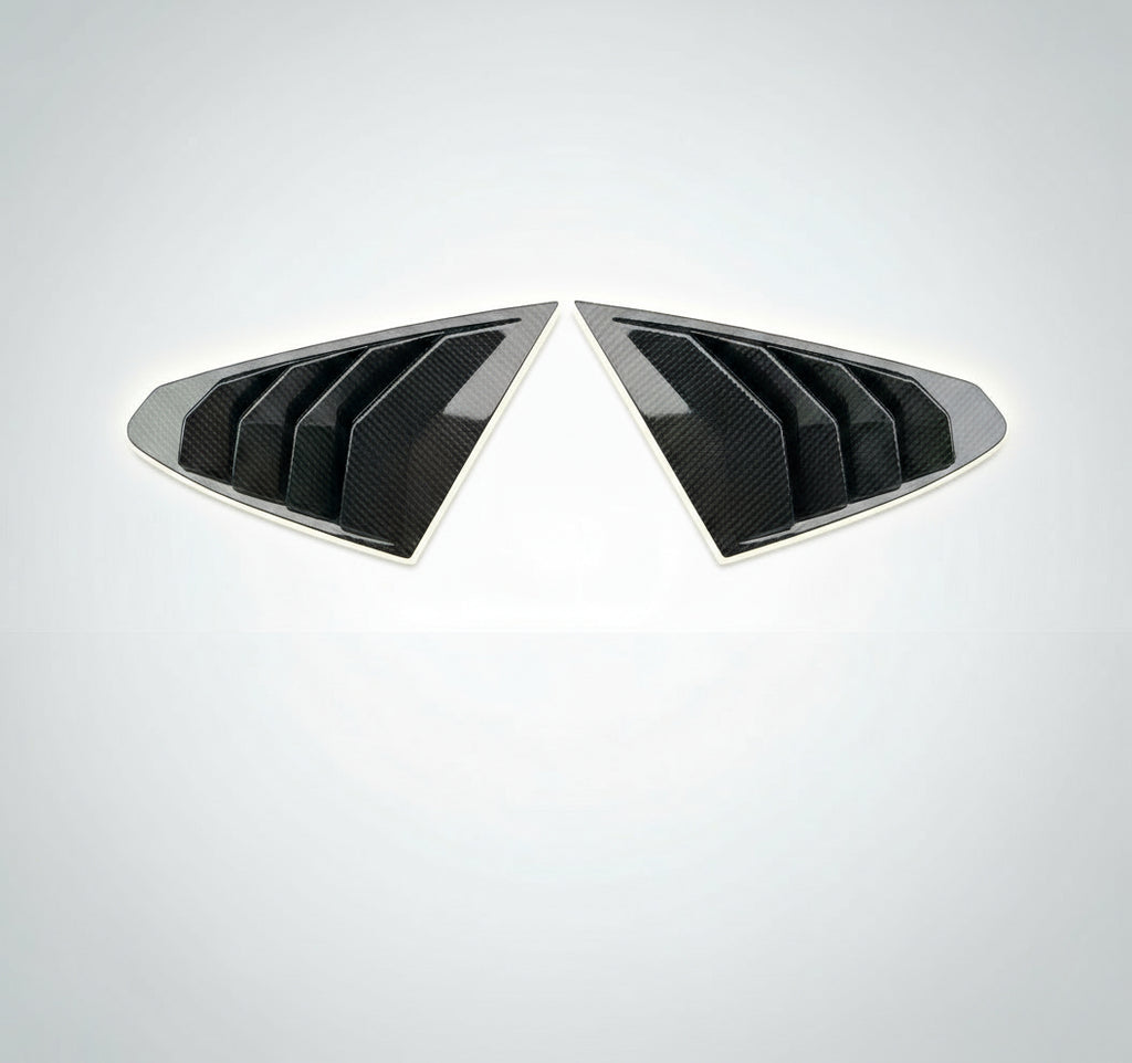 for Tesla Model S Rear Side Window Covers Louvers Sport Style Cool Exterior Decoration Fit Tesla Model S 2017-2024 Accessories (Glossy Carbon Fiber Pattern)