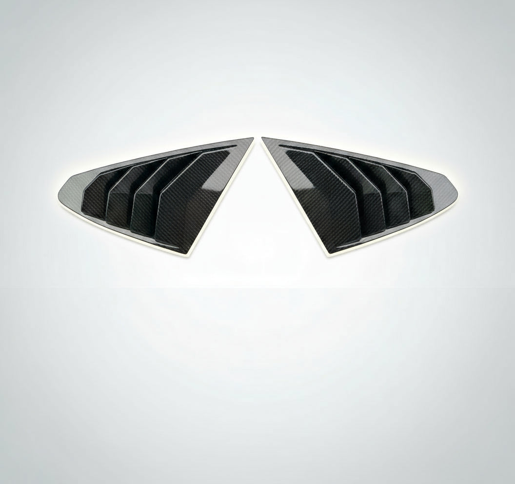 for Tesla Model S Rear Side Window Covers Louvers Sport Style Cool Exterior Decoration Fit Tesla Model S 2017-2024 Accessories (Glossy Carbon Fiber Pattern)