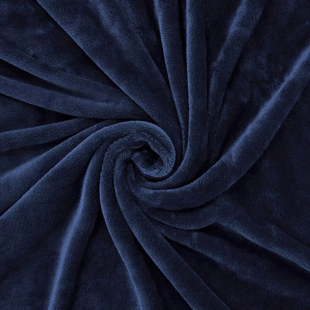 Fleece Throw Blanket for Couch, Sofa, 300GSM Super Soft and Warm Blankets, Navy Blue Throw All Season Use, Cozy, Plush, Lightweight, 50X60 Inches