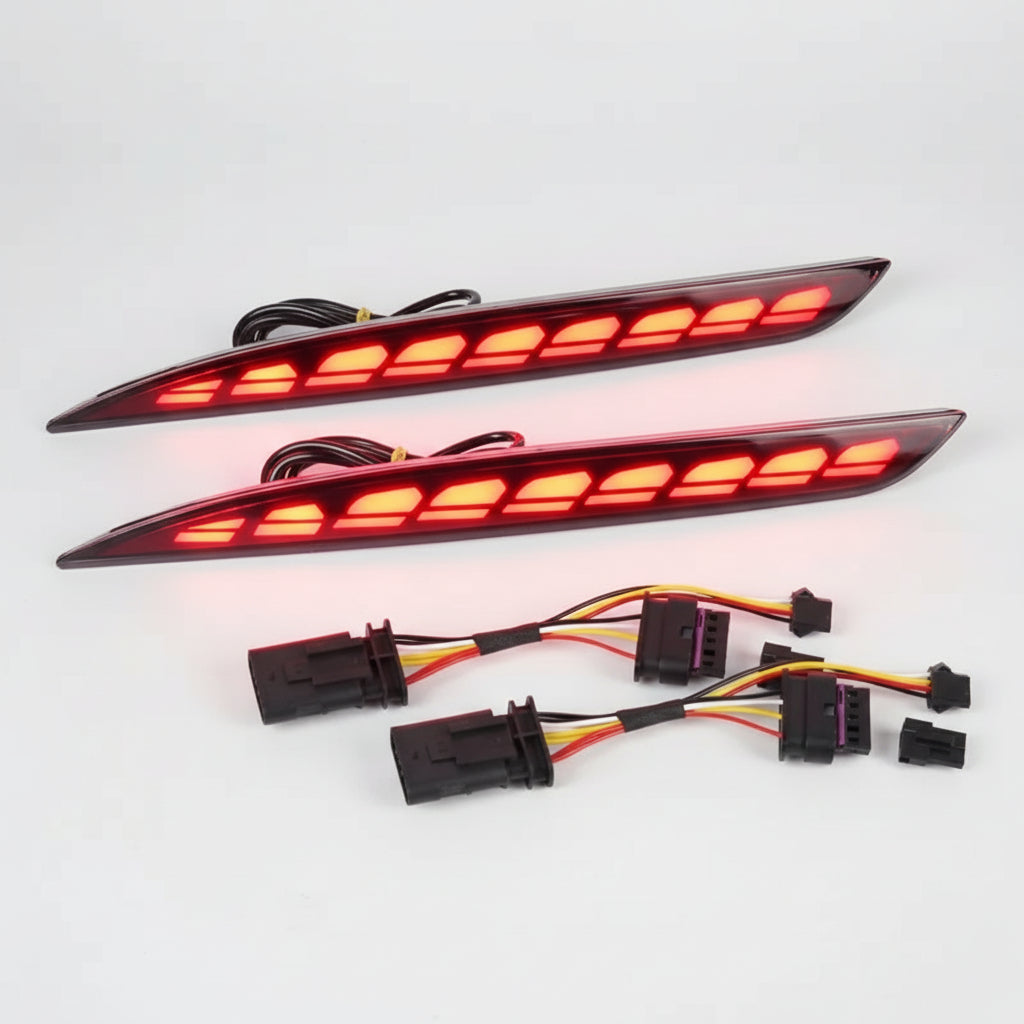 Car Bumper Reflector Lights for Tesla Model Y, Function as Tail, Brake, Rear Fog or Add-On Sequential Blink Turn Signals 20-23