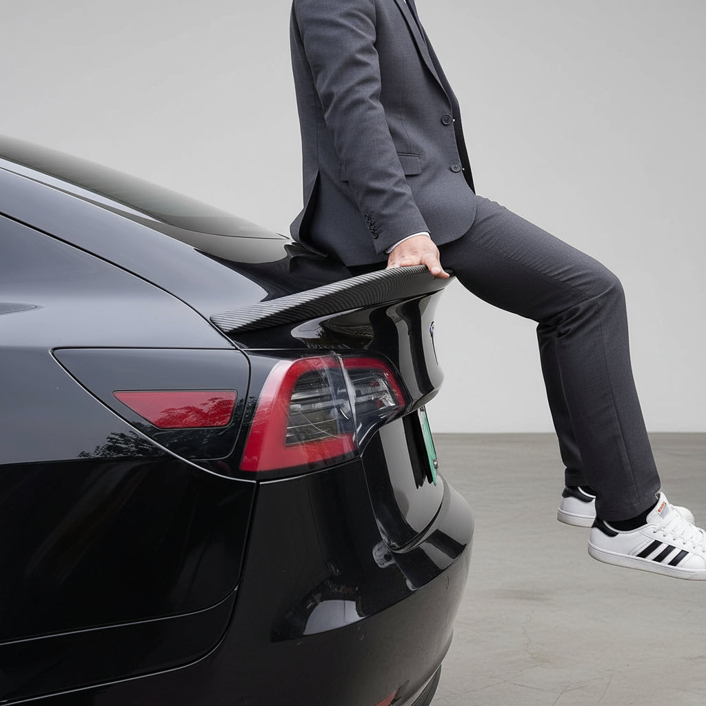 Spoiler Wing Compatible with 2017-2023 Tesla Model 3 Spoiler Wing Sports Cars Rear Spoiler Car Styling Kits Tesla Model 3 Accessories (Matte Carbon Fiber Pattern)