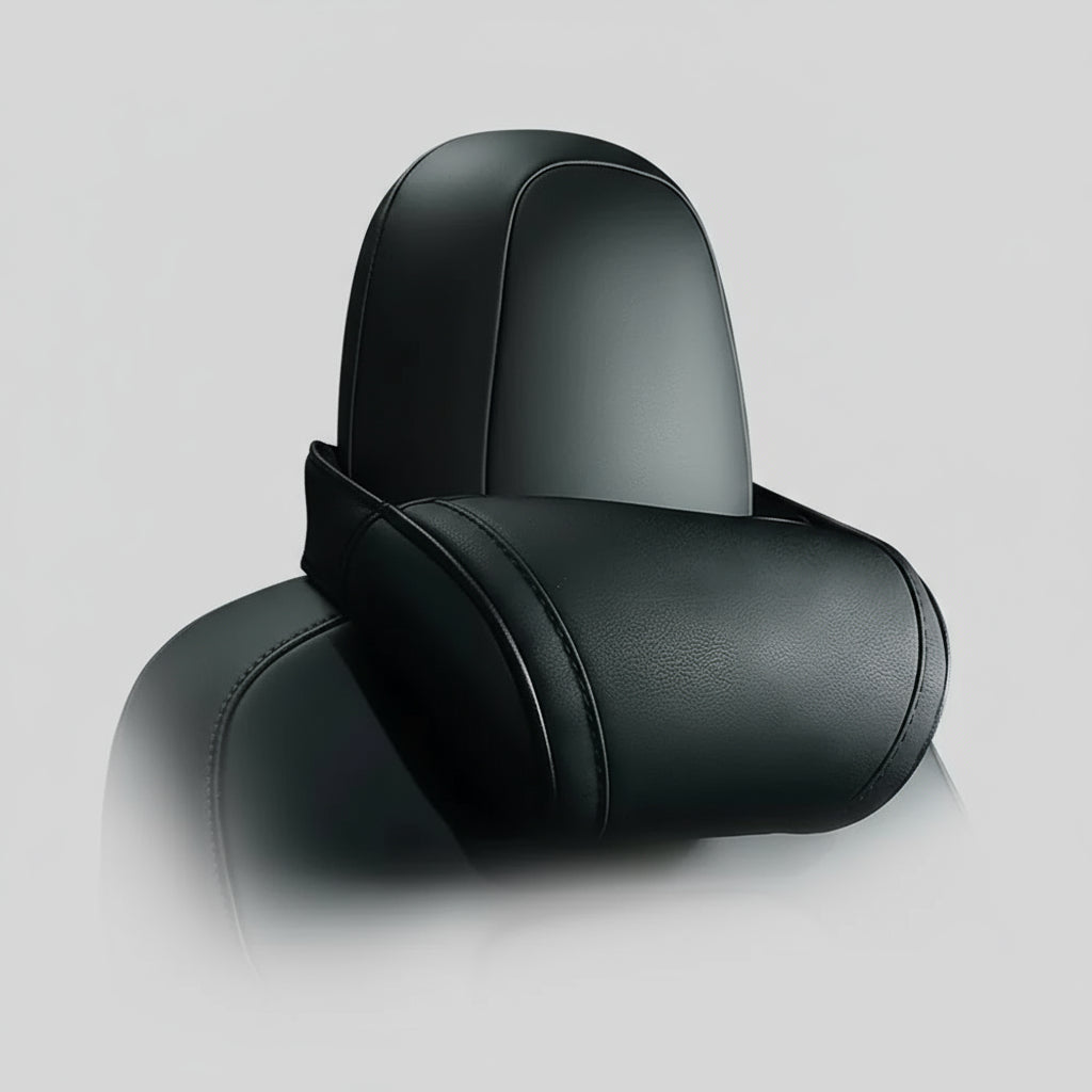 KJOY Seat Headrest Travel Rest Neck Pillow PU Leather Neck Pillow Memory Foam Pillows Car Accessories Used for Tesla Model3/Y/X