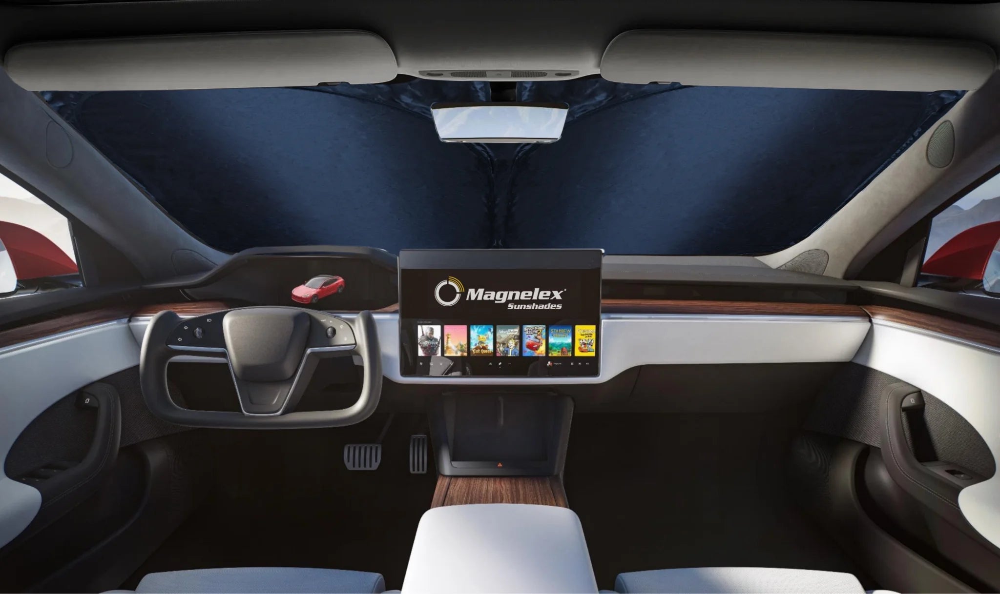 UV Protection Automotive Window Shades, Mesh Silver, 58" X 36"