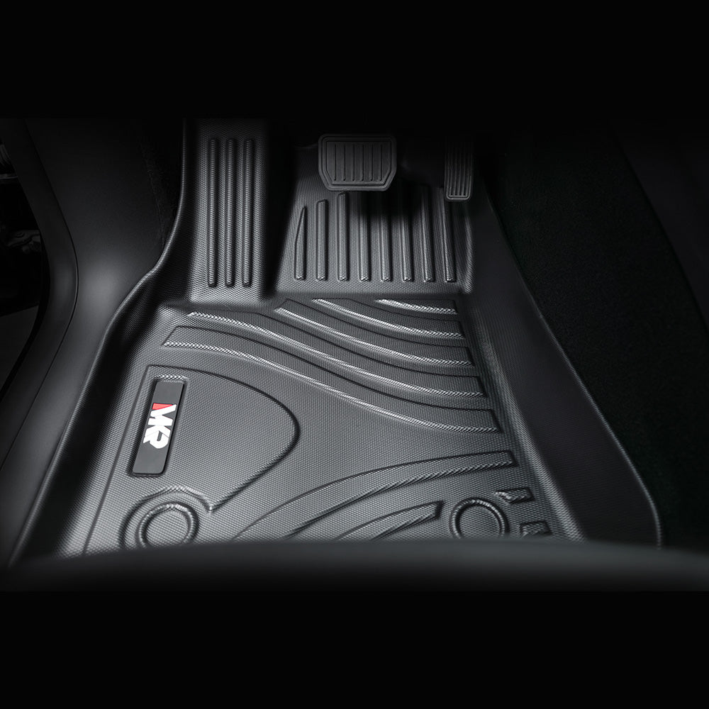 All-Weather TPE Floor Mats for Tesla Model Y 2021-2022 Model 3 2023-2025 - Waterproof, Anti-Slip, Full Coverage Car Floor Liners 6 PCS Set