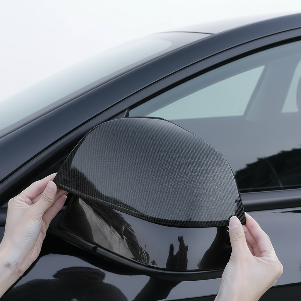 For Tesla Model Y Rearview Mirror Guard Cover, Side Mirror Cover Exterior Accessories Fit for Model Y 2024 2023 2022 2021 (Model Y-Glossy Black)