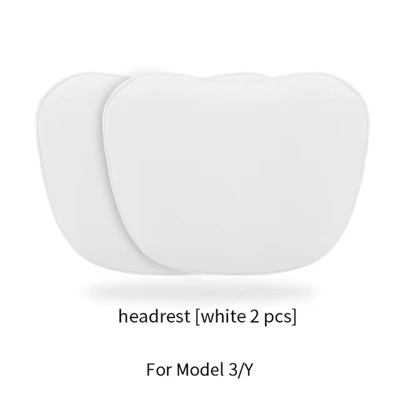 For Tesla Model 3 Y Flocking/Leather Car Seat Neck Pillow Soft Memory Neck Pillow High-Quality Headrest Lumbar Support