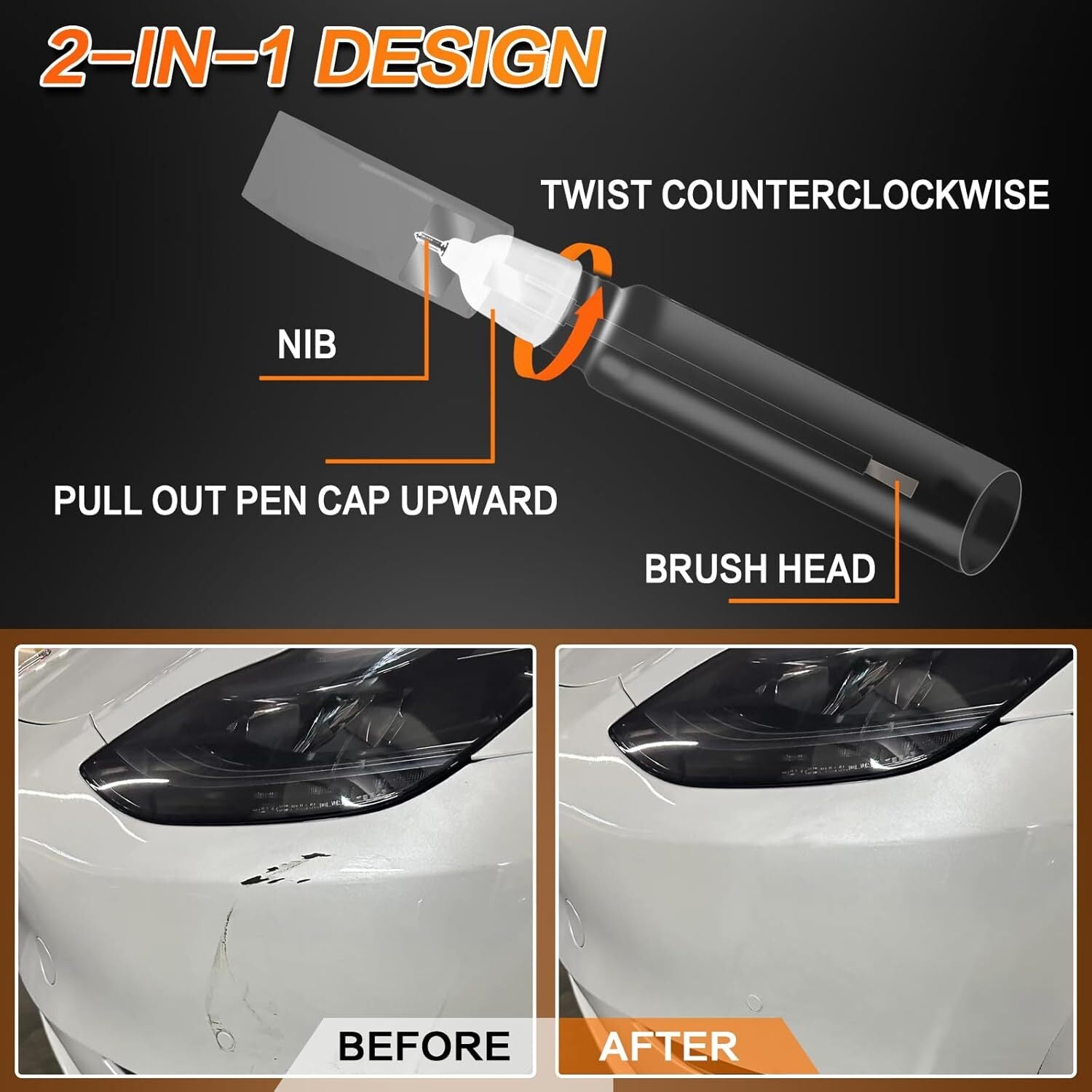 Touch up Paint for Tesla Model Y/3/X/S Car Paint Pen Scratch Repair, Pearl White