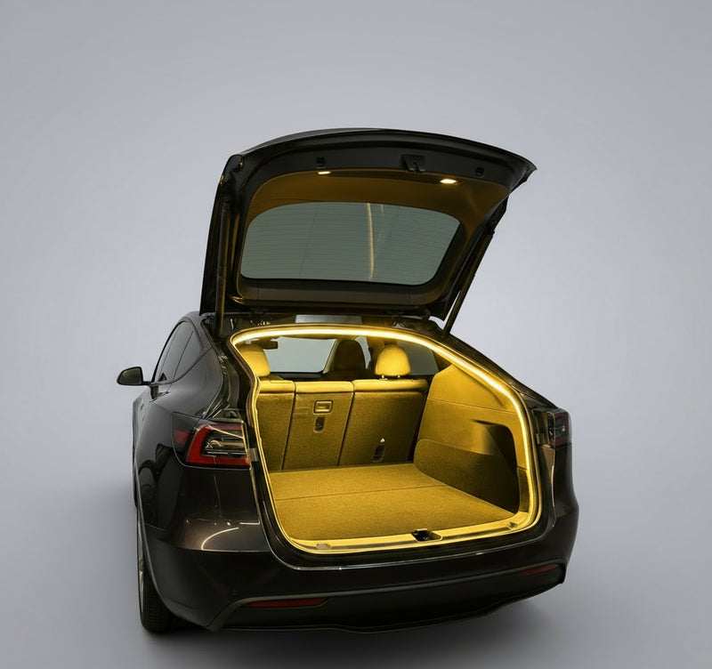 Trunk LED Light Strip for 2022-2026 Tesla Model Y Trunk Cargo Ambient Lighting for New Tesla Model Y 2025 Refresh (Juniper) Trunk Accessories Ambient Lights Sensor Auto On/Off Waterproof (Warm White)