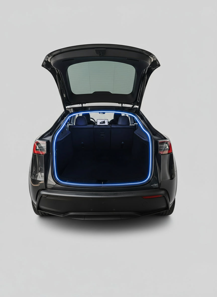 Trunk LED Light Strip for 2022-2026 Tesla Model Y Trunk Cargo Ambient Lighting for New Tesla Model Y 2025 Refresh (Juniper) Trunk Accessories Ambient Lights Sensor Auto On/Off Waterproof (Warm White)