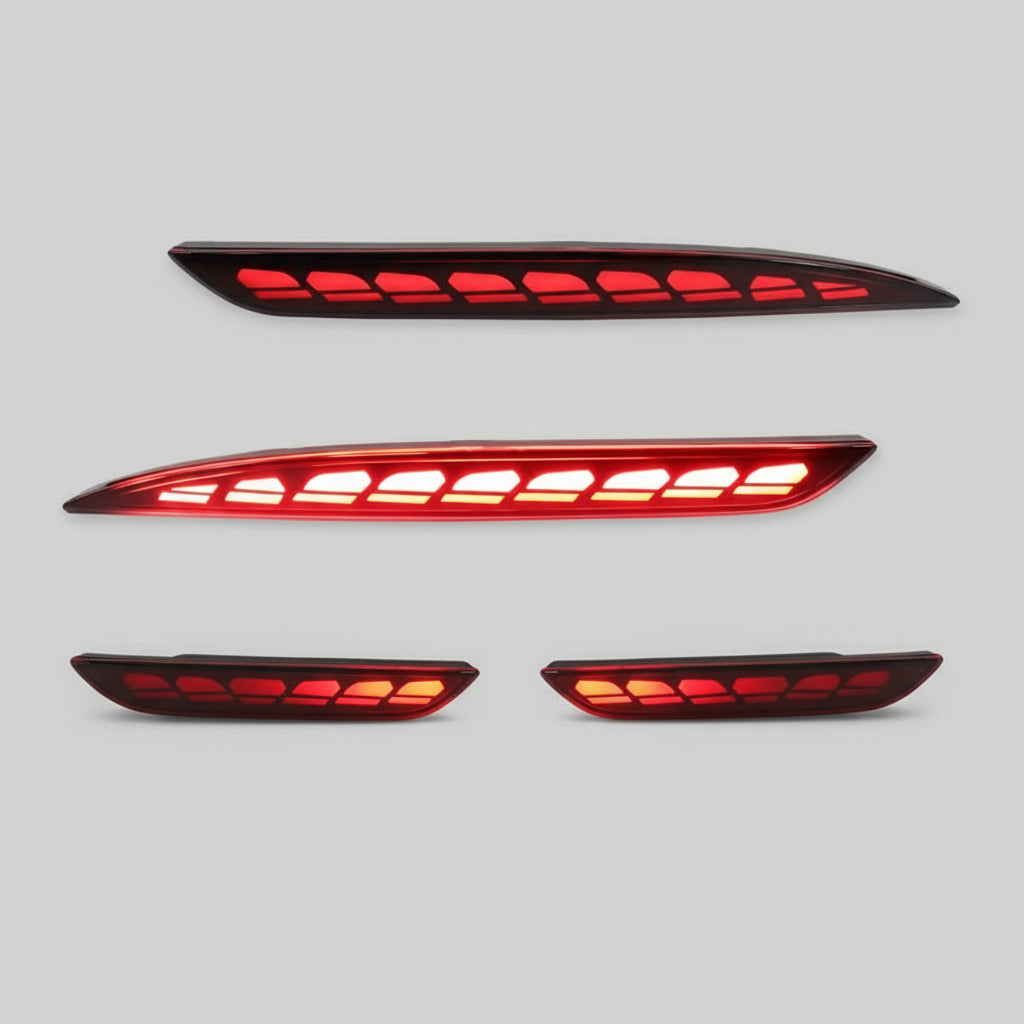 Car Bumper Reflector Lights for Tesla Model Y, Function as Tail, Brake, Rear Fog or Add-On Sequential Blink Turn Signals 20-23