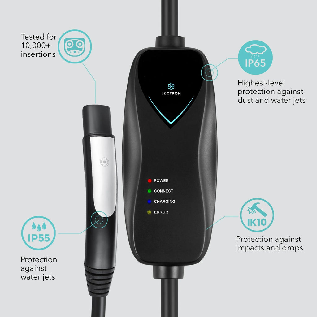 Level 1 Tesla Charger - 110V, 15 Amp, NEMA 5-15 Plug, 16 Ft Extension Cord - Portable Electric Car Charger for Tesla - Compatible with All Tesla Models X/Y/3/S