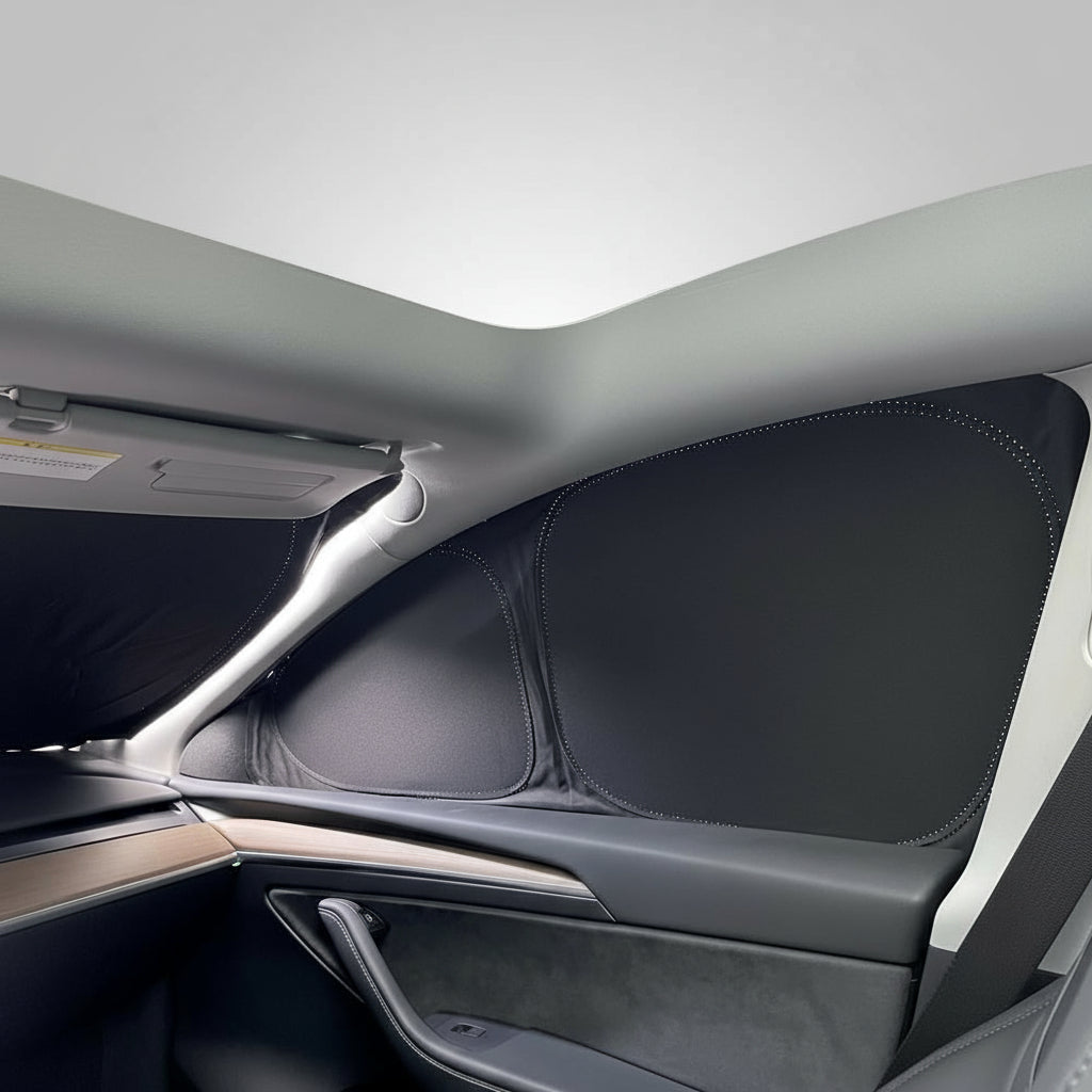 Upgraded Camping Privacy Curtain 8-Piece for Tesla Model Y Camping Shades Privacy Screens Tesla Model Y Sunshades UV Blocker Darker Thicker 5-Layer Material Tesla Accessories Foldable