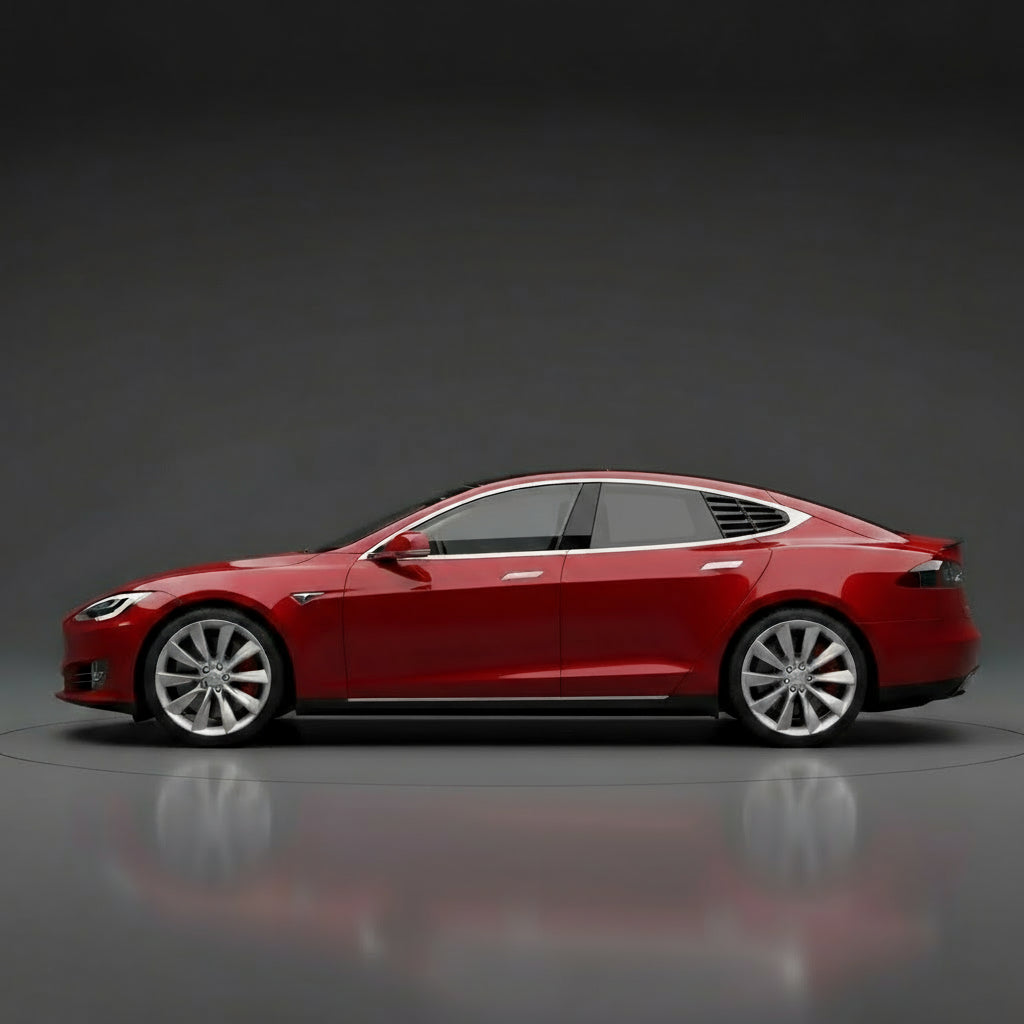 for Tesla Model S Rear Side Window Covers Louvers Sport Style Cool Exterior Decoration Fit Tesla Model S 2017-2024 Accessories (Glossy Carbon Fiber Pattern)