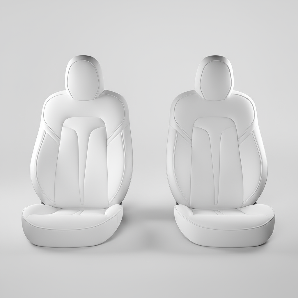 White car seat covers on a white background