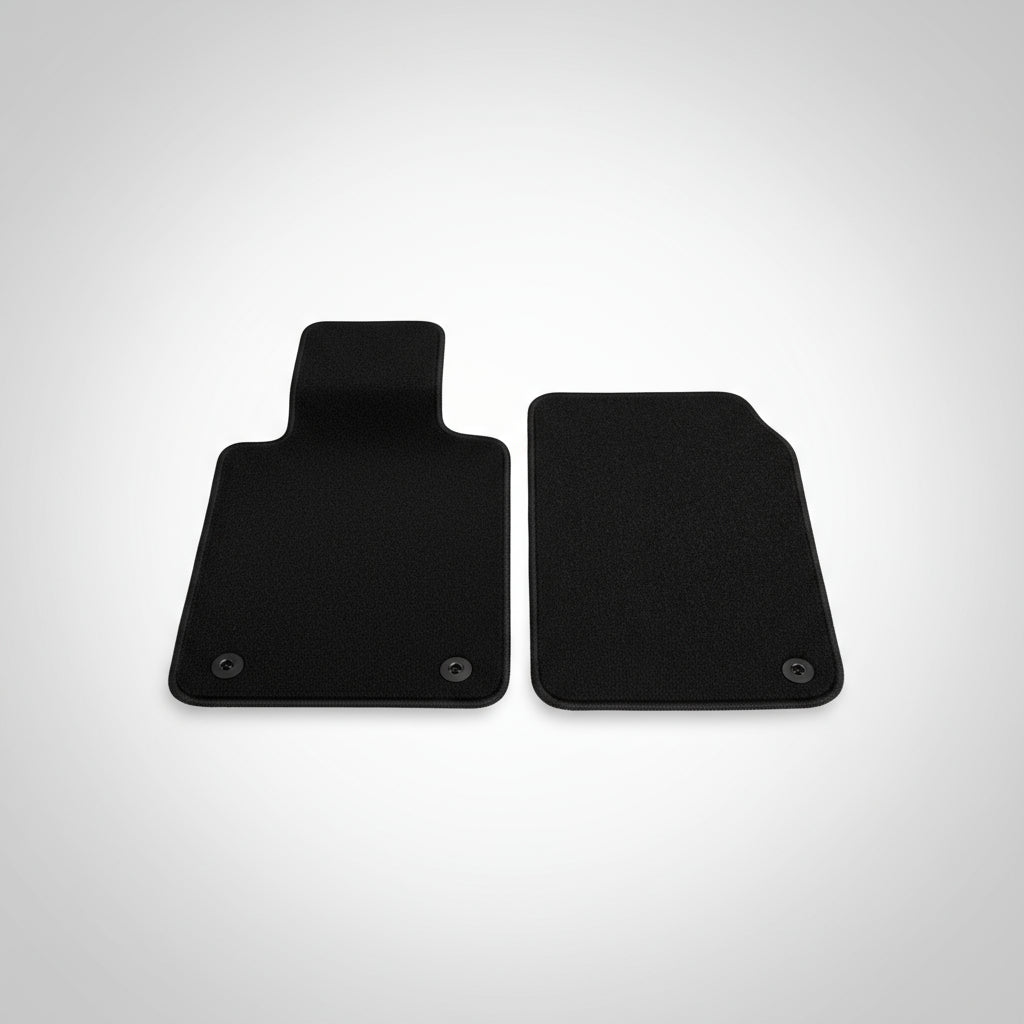 Tesla Model S Black Classic Carpet Car Mats/Floor Mats, Custom Fit for 2013-2020 - Driver and Passenger Mats