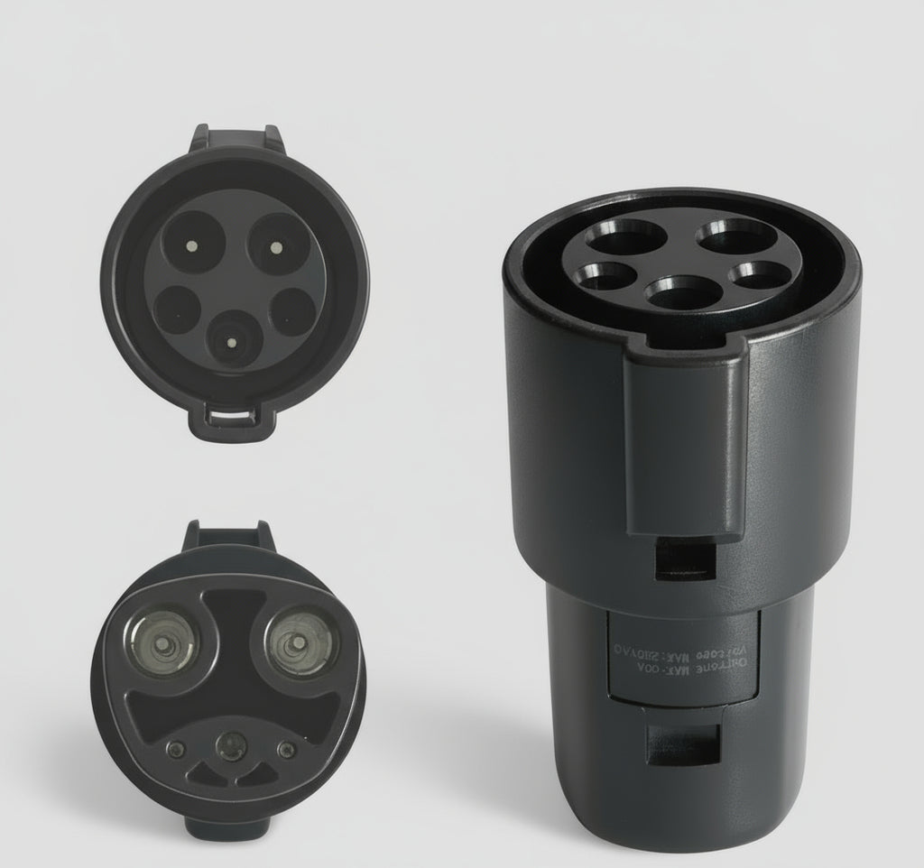 Tesla Model S, 3, X, Y, Cybertruck J1772 to Tesla Charger Adapter 800Amp 240V Type-1,2, Black