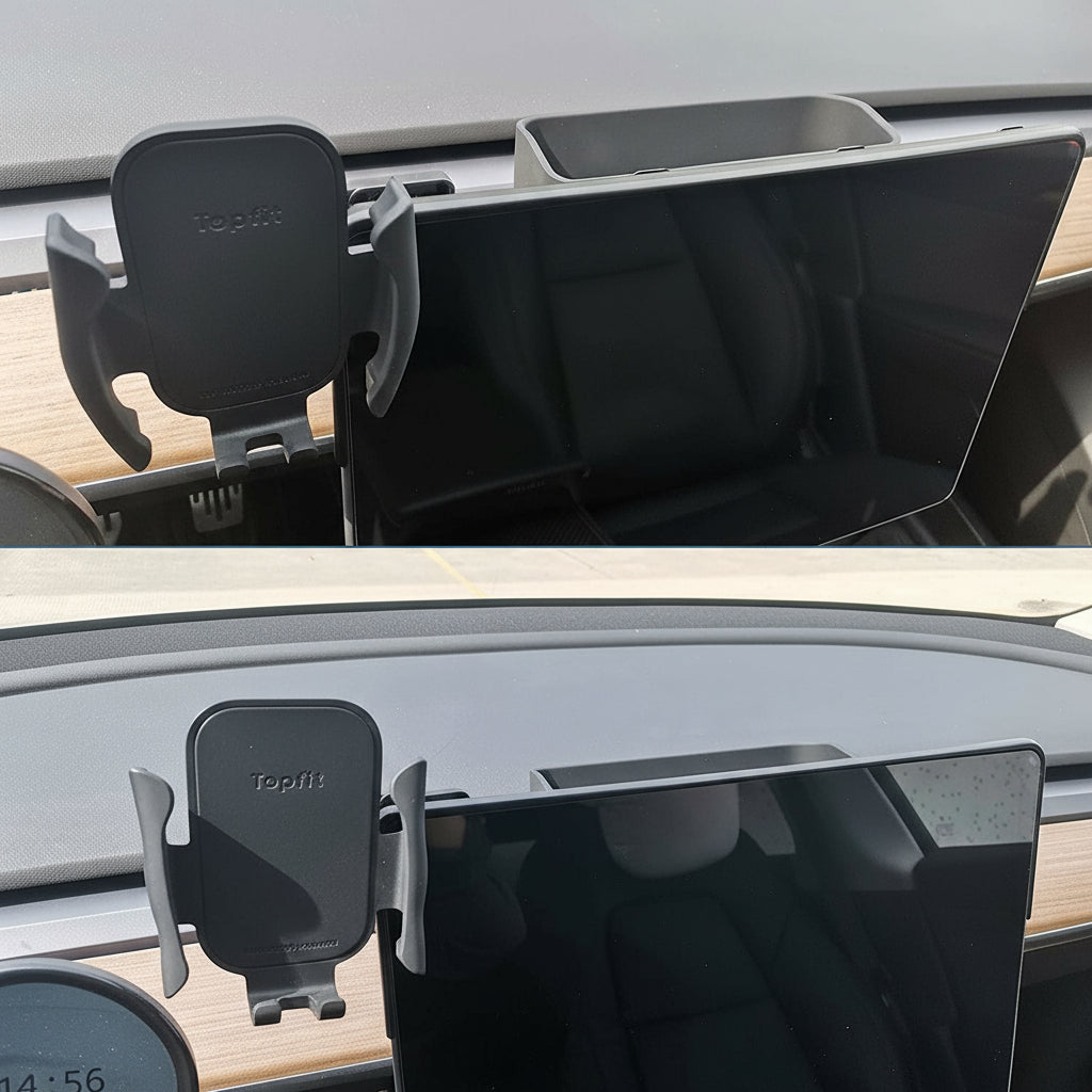 Tesla Phone Mount Silicone Phone Holder for Smartphones, Compatible with Tesla Model 3 Model Y, Rotatable Rear View Mirror Mount, 1 Count