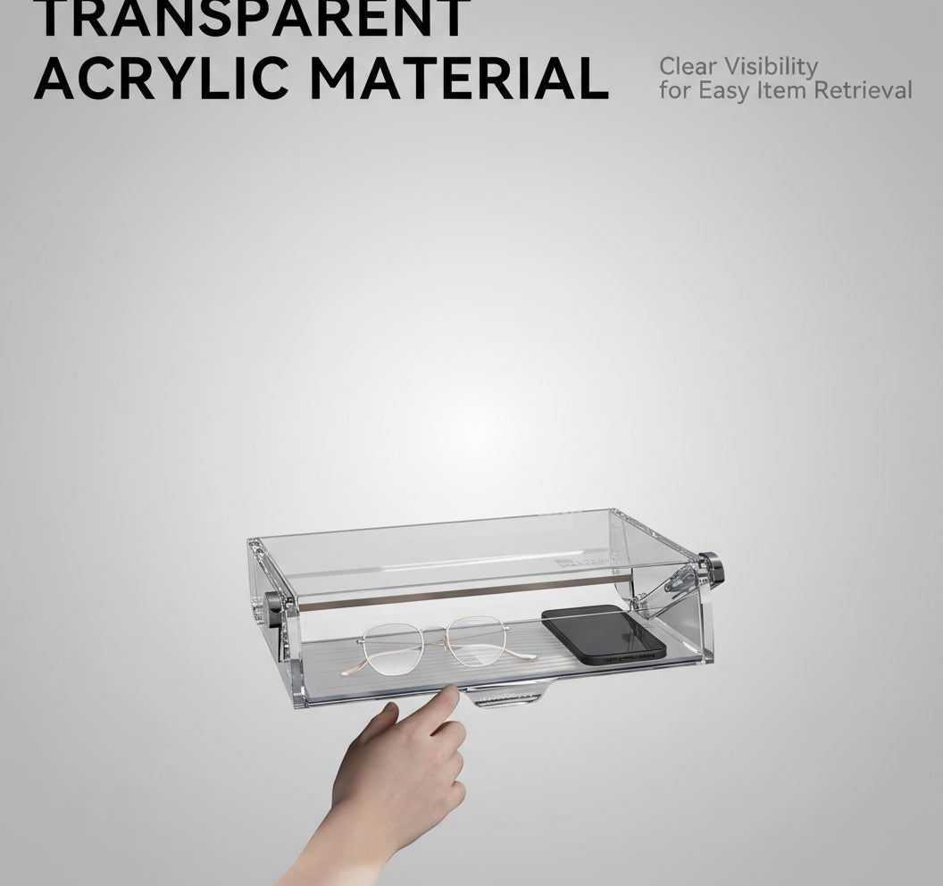 under Screen Storage for Tesla Model Y Juniper & Model 3 Highland 2025-2024,Magnetic Hideable Center Console Organizer Tray,Easy Install