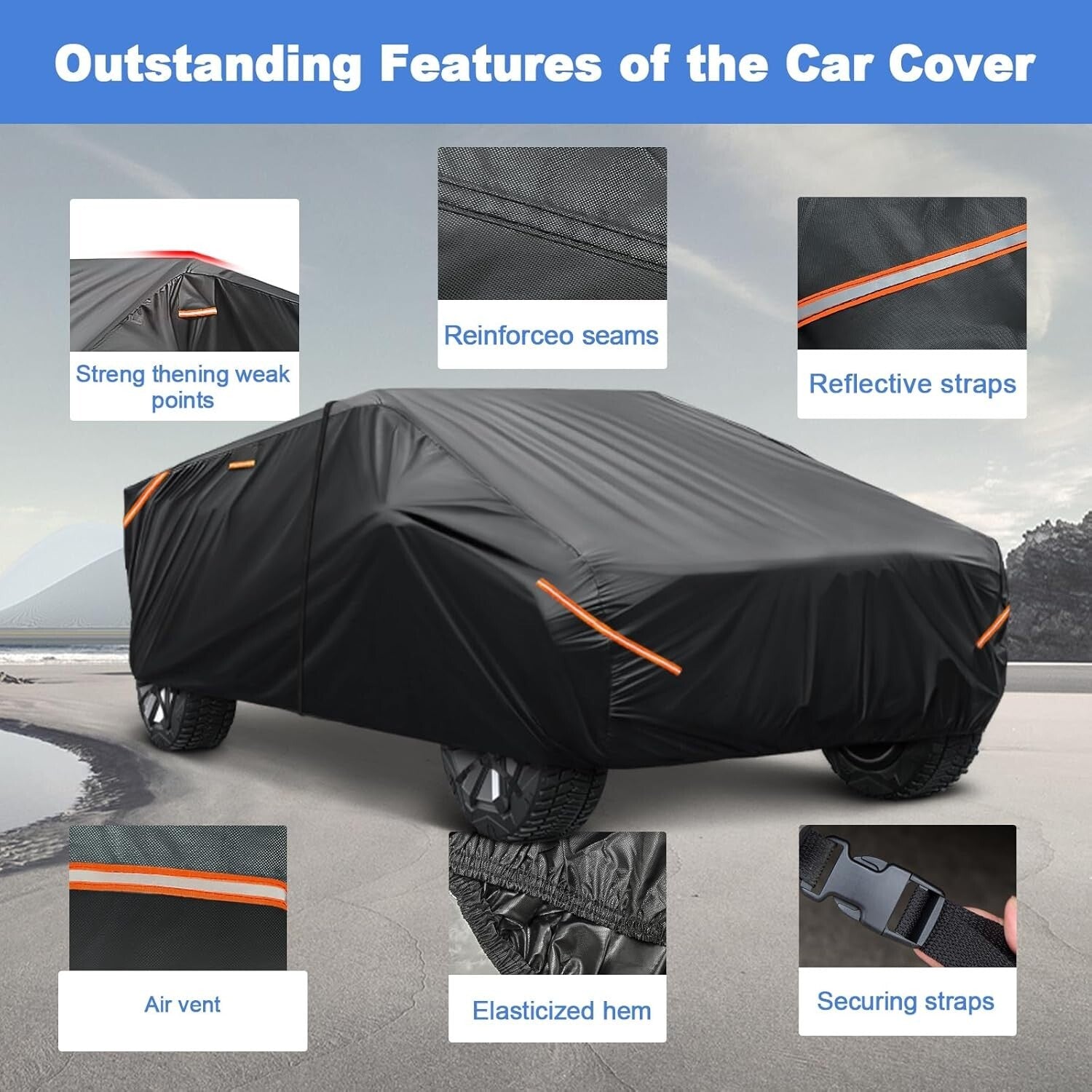 Heavy Duty Truck Cover for Tesla Cybertruck - Reinforced PU Coating,Waterp