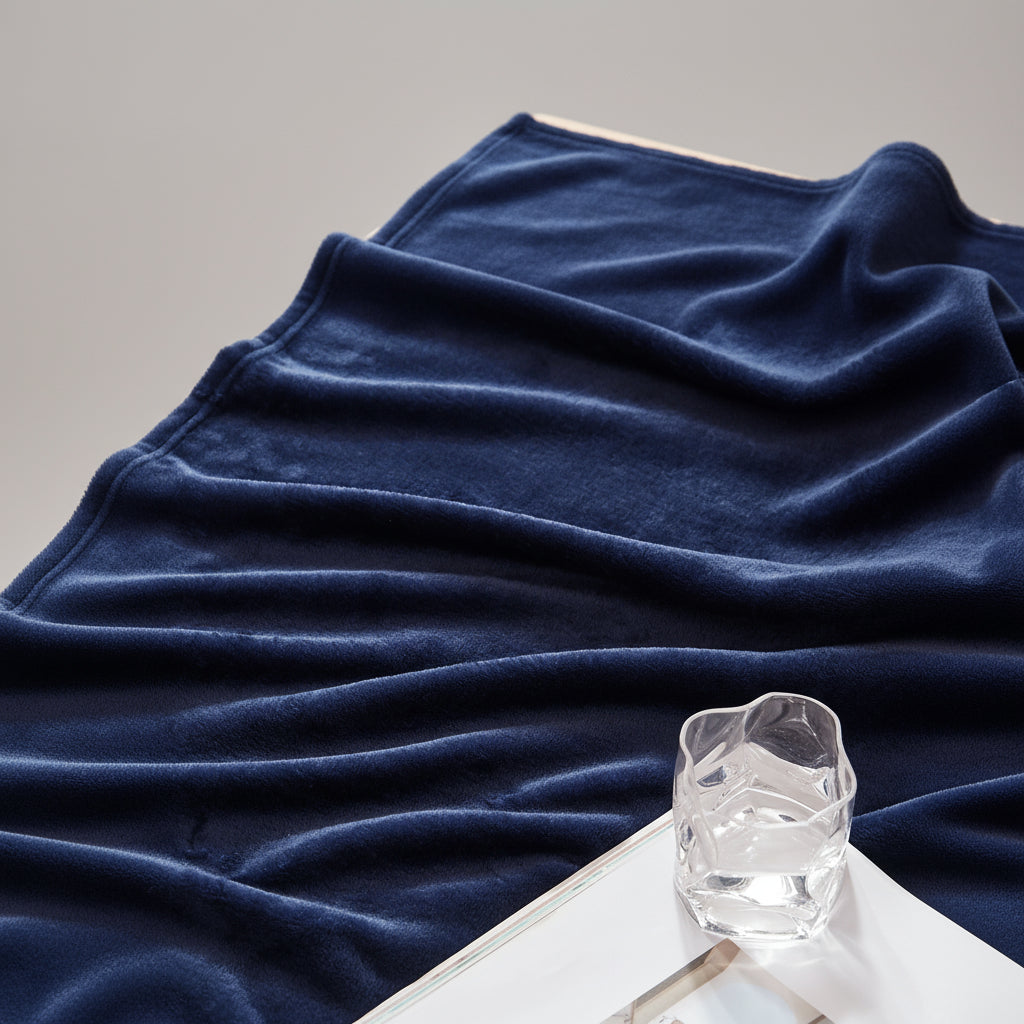 Fleece Throw Blanket for Couch, Sofa, 300GSM Super Soft and Warm Blankets, Navy Blue Throw All Season Use, Cozy, Plush, Lightweight, 50X60 Inches